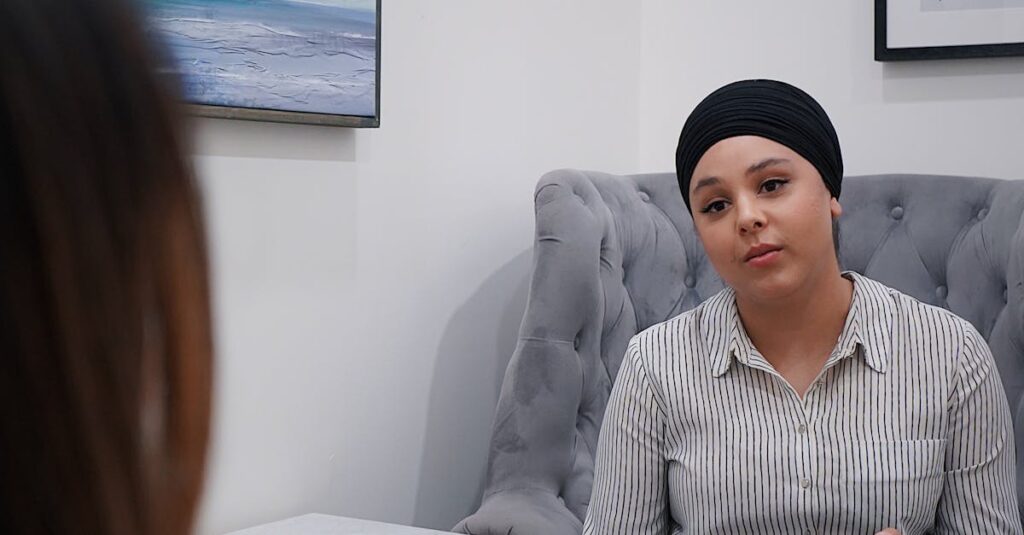 Woman Talking to a Psychologist on a Therapy Session